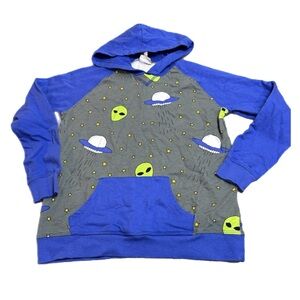 Blue and Gray Alien UFO Hoodie